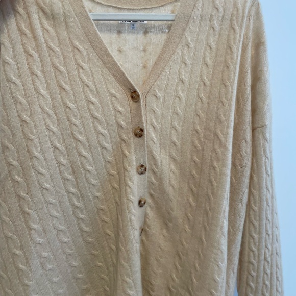 Beige Cable Knit Cardigan Sweater - Picture 4 of 4